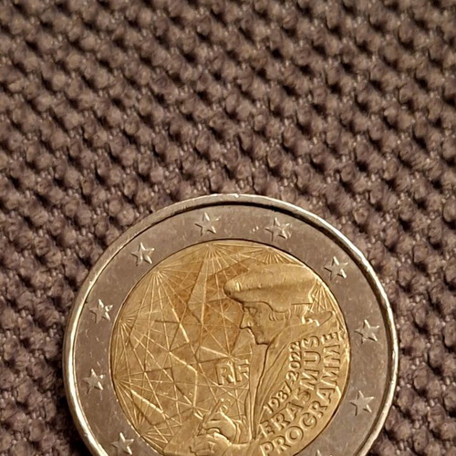 French 2022 2 Euro commemorative coin Erasmus program 35th anniversary
