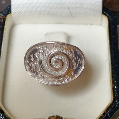 Silver 925 ring spiral design adjustable size new