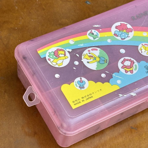 Sanrio Rainbow Circus vintage pencil case, made in Japan 1983–1984