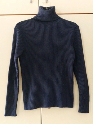 Turtleneck sweater used, dark blue, size M