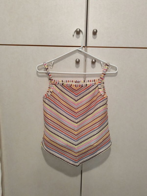 Vintage blouse used, size S, colorful, synthetic material