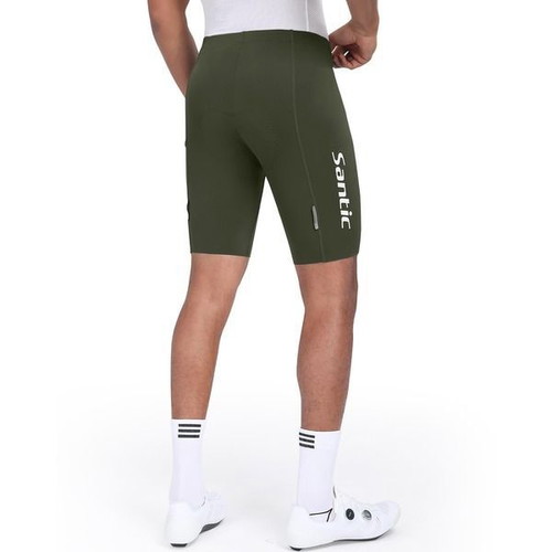 Santic men's cycling shorts with 4D padding, dark green