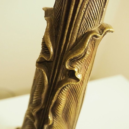 Antique solid brass lamp base from interwar period