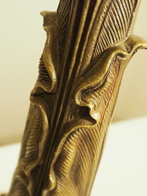 Antique solid brass lamp base from interwar period