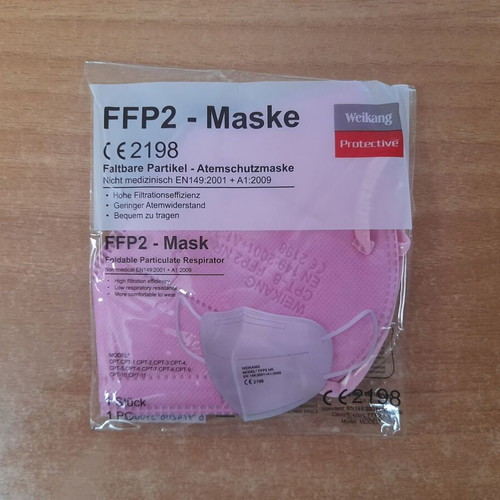 Weikang FFP2 NR Filtering Half Mask, pink, pack of 20
