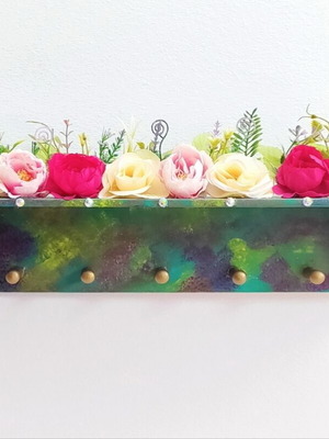 Floral hanger hand-painted like new with flowers