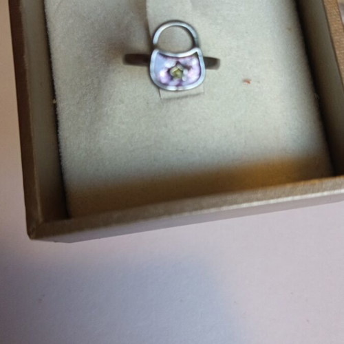Children's metal ring used, purple and silver