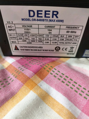Deer 450W power supply used