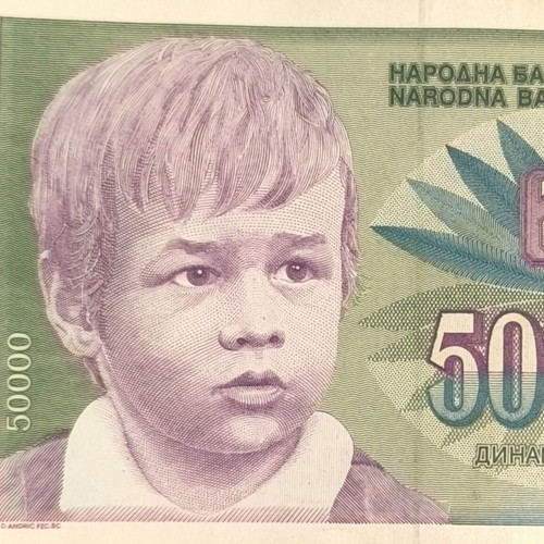 Yugoslavia 50,000 Dinara 1992 banknote used