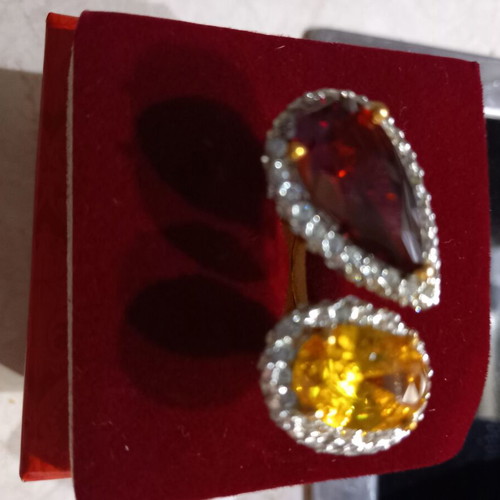 Women's ring size 58 like new with red and yellow stones