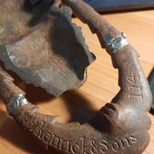 Iron door knocker used, rare Archibald Kenrick & Sons