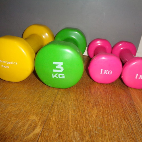Weights set 2x 3kg, 2x 1kg used once