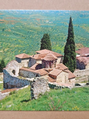 Mystras postcard used, color