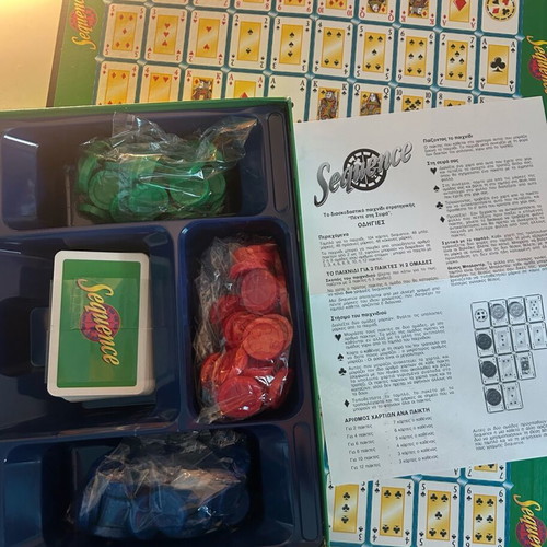 Sequence board game new, strategy with cards and chips