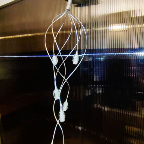 Medousa ceiling light like new, 7-light chrome with glass ends