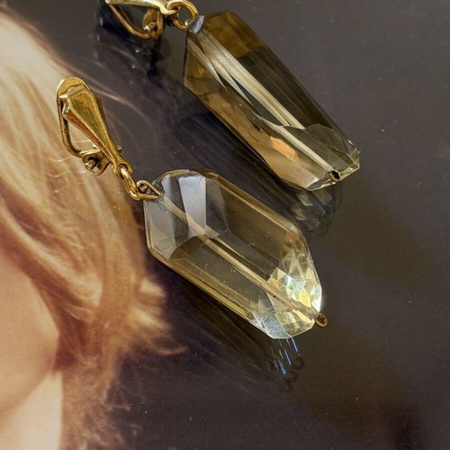 Smoky Quartz Earrings vintage, like new