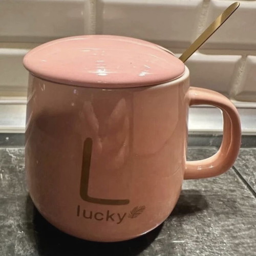Cupset ceramic cup with pink heated base like new, USB powered