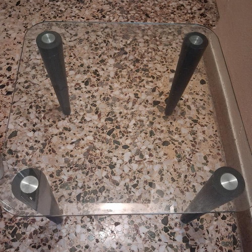 Glass side coffee table 50x50x36 cm