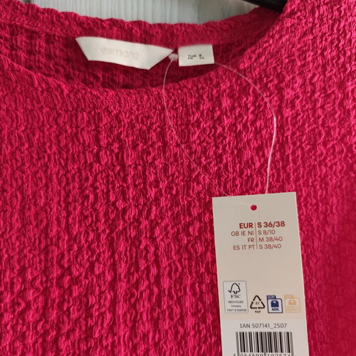 Fuchsia blouse with gathers Esmara new, size S