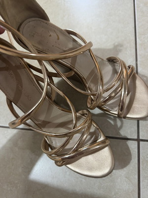 Tsakiris Mallas platform sandals, size 39, pink gold