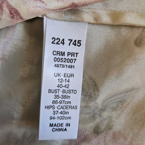 Negligee robe used, L/XL, floral pattern, satin