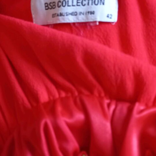 Bsb long asymmetric dress coral with gold embroidery like new, size XL