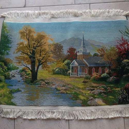Authentic Persian wall rug Tabriz Tableau Rug 87×61