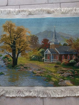 Authentic Persian wall rug Tabriz Tableau Rug 87×61