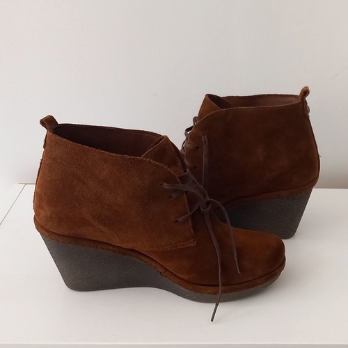 Alpe leather ankle boots size 37 like new, cinnamon color