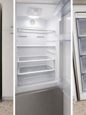 Хладилник с фризер Beko Inox с външен дигитален панел като нов