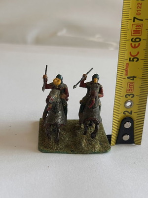 Miniature metal hand-painted historical mounted warriors set of 2 used
