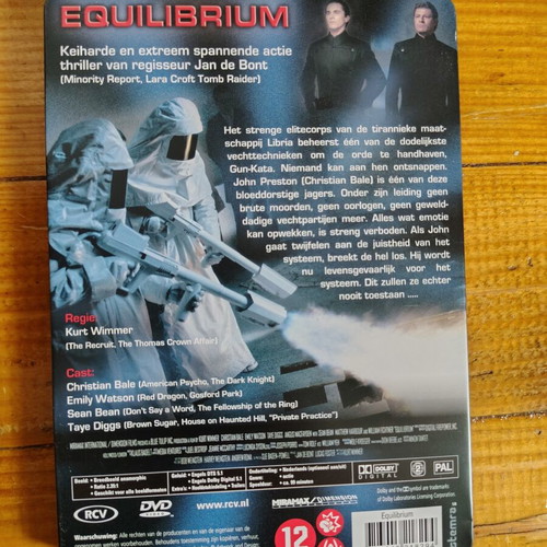 Equilibrium DVD used, limited edition, PAL Region 2, Dutch subs