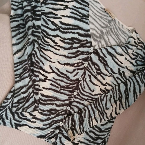 Animal print cardigan like new, size S/M, viscose-wool
