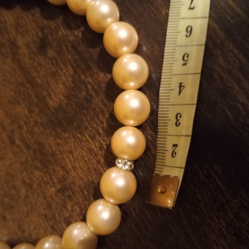 Marks & Spencer Faux Pearl Necklace new, beige and silver