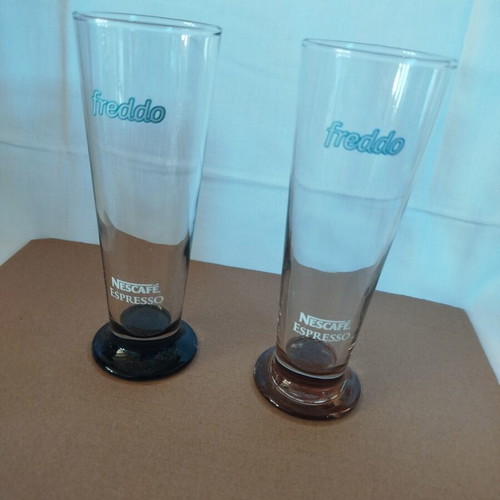Nescafé Freddo collectible glasses used, set of two