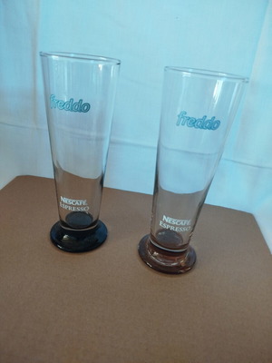 Nescafé Freddo collectible glasses used, set of two