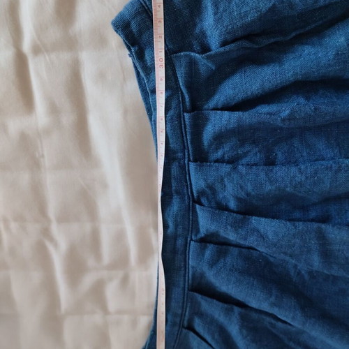 Vintage linen skirt blue and green used