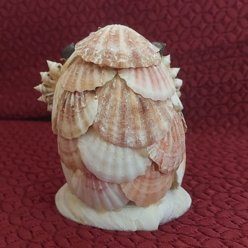 Handmade decorative owl from natural seashells, like new