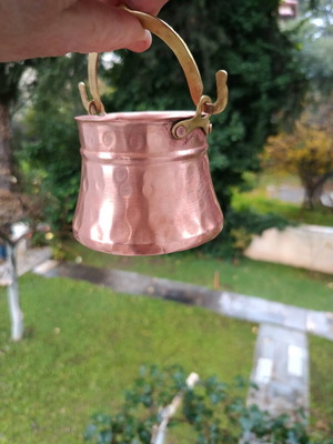 Forged copper small brakati with brass handle like new