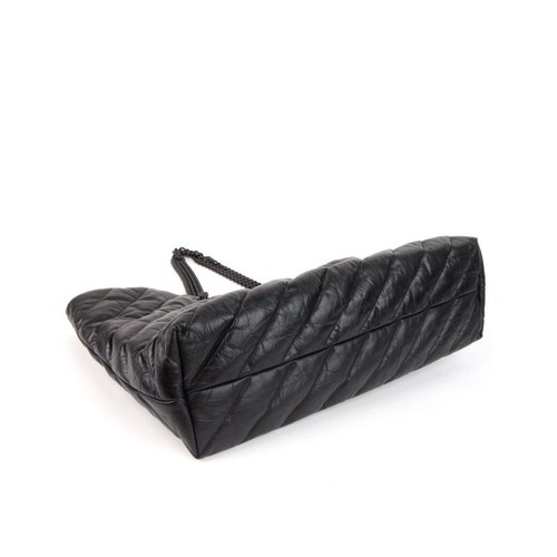 Balenciaga Crush leather shoulder bag like new, black quilted
