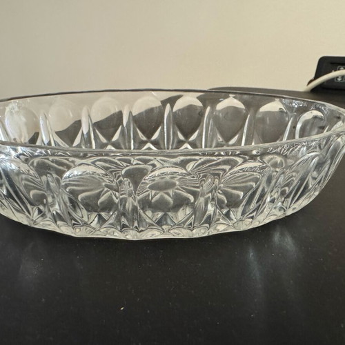 Crystal oval bowl French made in like new condition