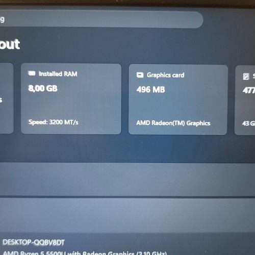Lenovo IdeaPad 5 14" laptop used, Ryzen 5500U, 8GB RAM, 500GB SSD