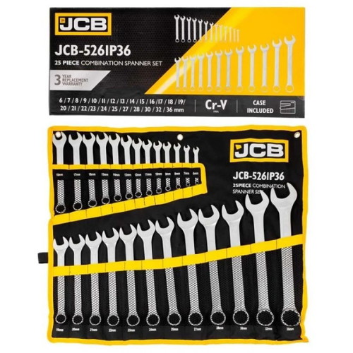JCB Combination Spanner Set 6-36 mm 25 Pieces new