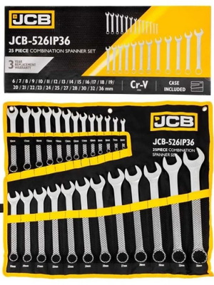 JCB Combination Spanner Set 6-36 mm 25 Pieces new