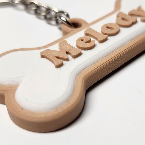 Dog Bone Keychain Personalized 3D Printed New