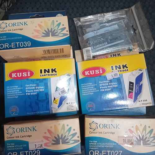 Epson printer ink T026 to T041 like new, original & compatible, pack of 10