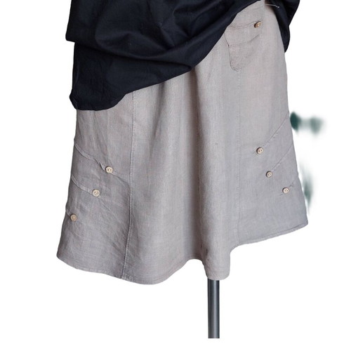 Boho linen skirt beige one size like new