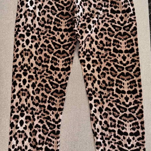 Leopard pajama pants S like new, black and brown