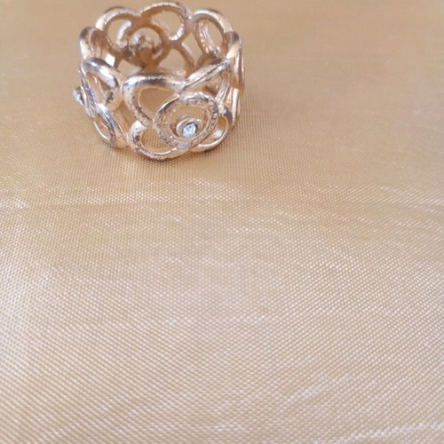 Gold matte ring with zircon new, size 18