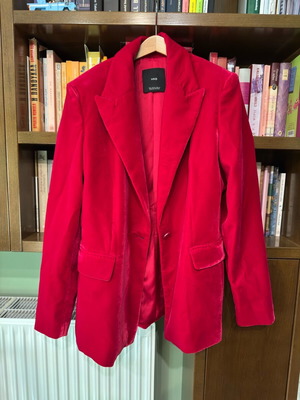 Βελούδινο σακάκι Mango σε φούξια χρώμα καινούργιο, μέγεθος M